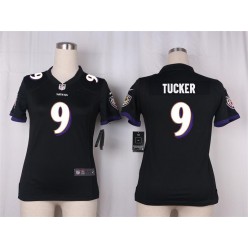 Women Nike Baltimore Ravens #9 Justin Tucker Game Black Alternate NFL Jersey