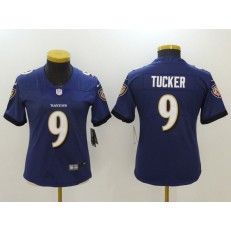 Women Nike Baltimore Ravens #9 Justin Tucker Purple Vapor Untouchable Player Limited NFL Jersey