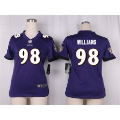 Women Nike Baltimore Ravens #98 Brandon Williams Game Purple Team Color NFL Jersey