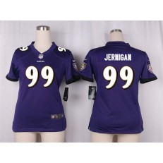 Women Nike Baltimore Ravens #99 Timmy Jernigan Game Purple Team Color NFL Jersey