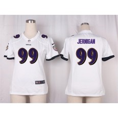 Women Nike Baltimore Ravens #99 Timmy Jernigan Game White NFL Jersey