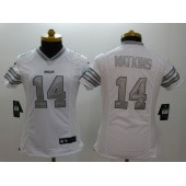 Women Nike Buffalo Bills #14 White Stitched NFL Limited Platinum Jersey