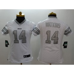 Women Nike Buffalo Bills #14 White Stitched NFL Limited Platinum Jersey
