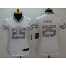 Women Nike Buffalo Bills #25 LeSean McCoy White Stitched NFL Limited Platinum Jersey
