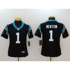 Women Nike Carolina Panthers #1 Cam Newton Black 2017 Vapor Untouchable Stitched NFL Limited Jersey