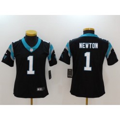 Women Nike Carolina Panthers #1 Cam Newton Black 2017 Vapor Untouchable Stitched NFL Limited Jersey