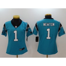 Women Nike Carolina Panthers #1 Cam Newton Blue Vapor Untouchable Limited NFL Jersey