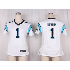 Women Nike Carolina Panthers #1 Cam Newton Game White NFL Jersey