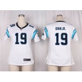 Women Nike Carolina Panthers #19 Ted Ginn Jr Game White NFL Jersey