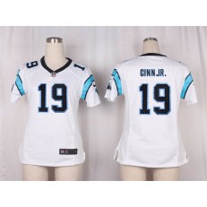 Women Nike Carolina Panthers #19 Ted Ginn Jr Game White NFL Jersey