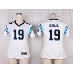 Women Nike Carolina Panthers #19 Ted Ginn Jr Game White NFL Jersey