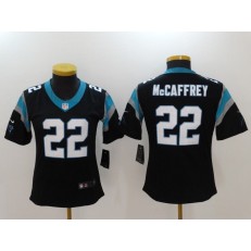 Women Nike Carolina Panthers #22 Christian McCaffrey Black 2017 Vapor Untouchable Stitched NFL Limited Jersey