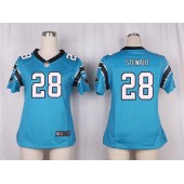 Women Nike Carolina Panthers #28 Jonathan Stewart Game Blue Alternate NFL Jersey