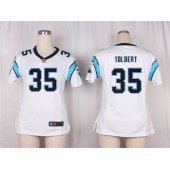 Women Nike Carolina Panthers #35 Mike Tolbert Game White NFL Jersey