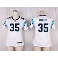 Women Nike Carolina Panthers #35 Mike Tolbert Game White NFL Jersey