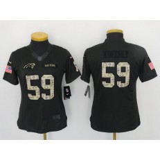 Women Nike Carolina Panthers #59 Luke Kuechly Anthracite 2016 Salute to Service Limited NFL Jersey