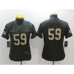 Women Nike Carolina Panthers #59 Luke Kuechly Green Salute To Service Limited NFL Jersey