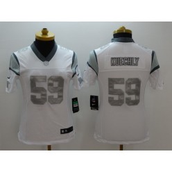 Women Nike Carolina Panthers #59 Luke Kuechly White Platinum NFL Limited Jersey