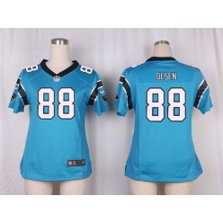 Women Nike Carolina Panthers #88 Greg Olsen Game Blue Alternate NFL Jersey