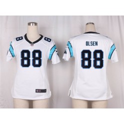 Women Nike Carolina Panthers #88 Greg Olsen Game White NFL Jersey