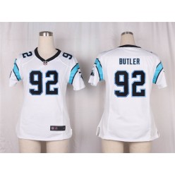 Women Nike Carolina Panthers #92 Vernon Butler Game White NFL Jersey