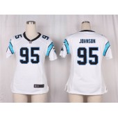 Women Nike Carolina Panthers #95 Charles Johnson Game White NFL Jersey