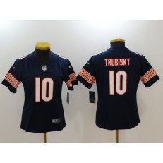 Women Nike Chicago Bears #10 Mitchell Trubisky Navy Blue NFL Jersey