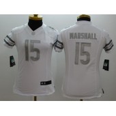 Women Nike Chicago Bears #15 Brandon Marshall White Platinum NFL Limited Jersey