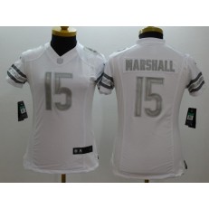 Women Nike Chicago Bears #15 Brandon Marshall White Platinum NFL Limited Jersey