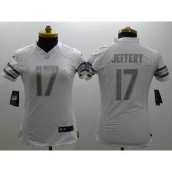 Women Nike Chicago Bears #17 Alshon Jeffery White Platinum NFL Limited Jersey