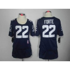 Women Nike Chicago Bears #22 Matt Forte Breast Cancer Awareness Navy Blue Jersey