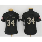 Women Nike Chicago Bears #34 Walter Payton Anthracite 2016 Salute to Service NFL Jersey