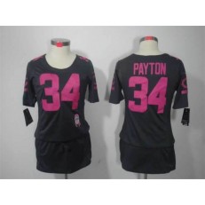 Women Nike Chicago Bears #34 Walter Payton Breast Cancer Awareness Gray Jersey