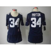 Women Nike Chicago Bears #34 Walter Payton Breast Cancer Awareness Navy Blue Jersey
