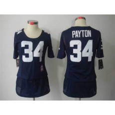 Women Nike Chicago Bears #34 Walter Payton Breast Cancer Awareness Navy Blue Jersey