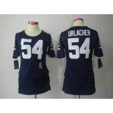 Women Nike Chicago Bears #54 Brian Urlacher Breast Cancer Awareness Navy Blue Jersey