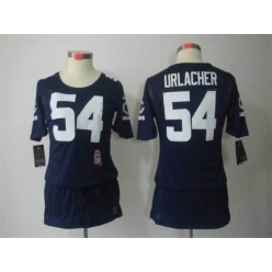 Women Nike Chicago Bears #54 Brian Urlacher Breast Cancer Awareness Navy Blue Jersey