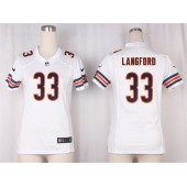 Women Nike Chicago Bears #33 Jeremy Langford Game White NFL Jersey
