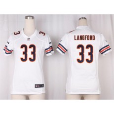 Women Nike Chicago Bears #33 Jeremy Langford Game White NFL Jersey