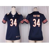 Women Nike Chicago Bears #34 Walter Payton Game Navy Blue Team Color NFL Jersey