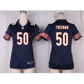 Women Nike Chicago Bears #50 Jerrell Freeman Game Navy Blue Team Color NFL Jersey