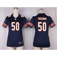 Women Nike Chicago Bears #50 Jerrell Freeman Game Navy Blue Team Color NFL Jersey