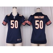 Women Nike Chicago Bears #50 Mike Singletary Game Navy Blue Team Color NFL Jersey