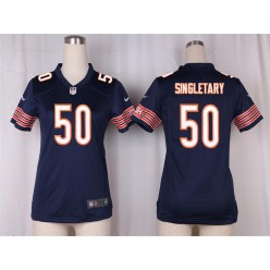 Women Nike Chicago Bears #50 Mike Singletary Game Navy Blue Team Color NFL Jersey