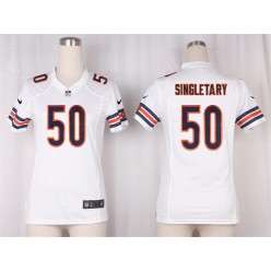 Women Nike Chicago Bears #50 Mike Singletary Game White NFL Jersey