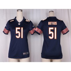 Women Nike Chicago Bears #51 Dick Butkus Game Navy Blue Team Color NFL Jersey