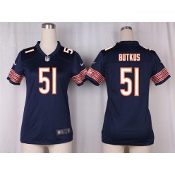 Women Nike Chicago Bears #51 Dick Butkus Game Navy Blue Team Color NFL Jersey
