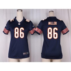 Women Nike Chicago Bears #86 Zach Miller Game Navy Blue Team Color NFL Jersey
