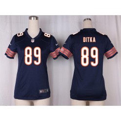 Women Nike Chicago Bears #89 Mike Ditka Game Navy Blue Team Color NFL Jersey
