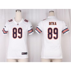 Women Nike Chicago Bears #89 Mike Ditka Game White NFL Jersey
